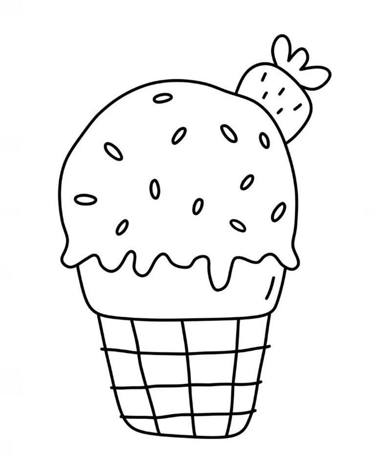 tranh tô màu đồ ăn cute mini 33