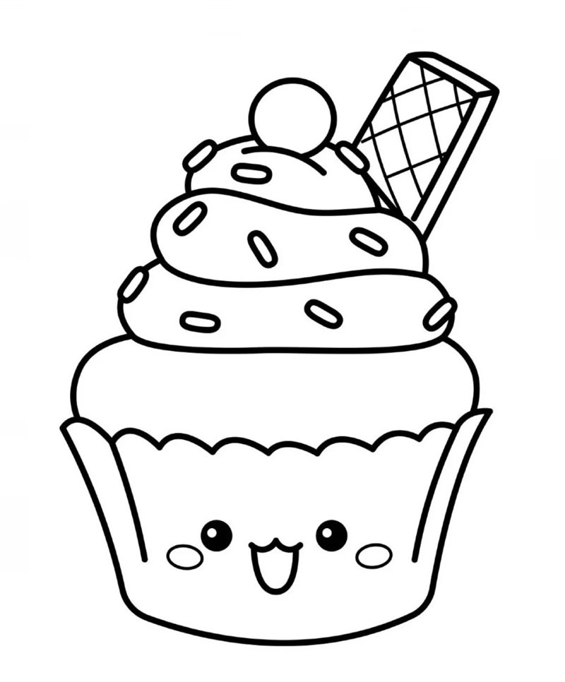 tranh tô màu đồ ăn cute mini 34