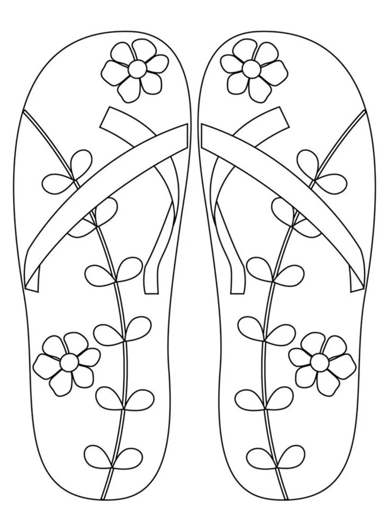 tranh tô màu đôi dép 28
