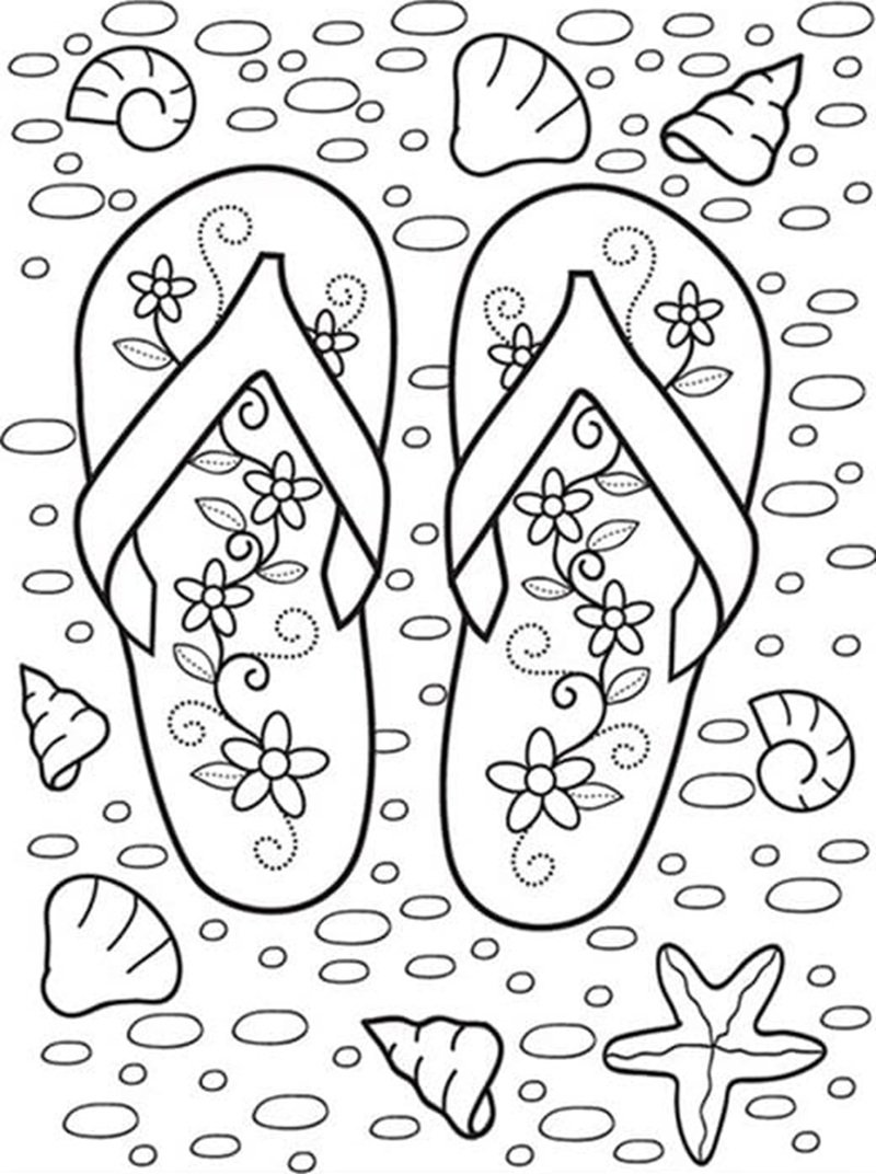 tranh tô màu đôi dép 6