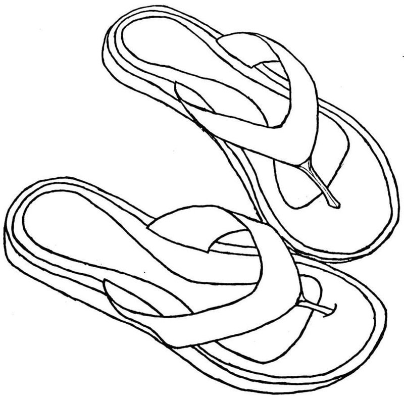 tranh tô màu đôi dép 9