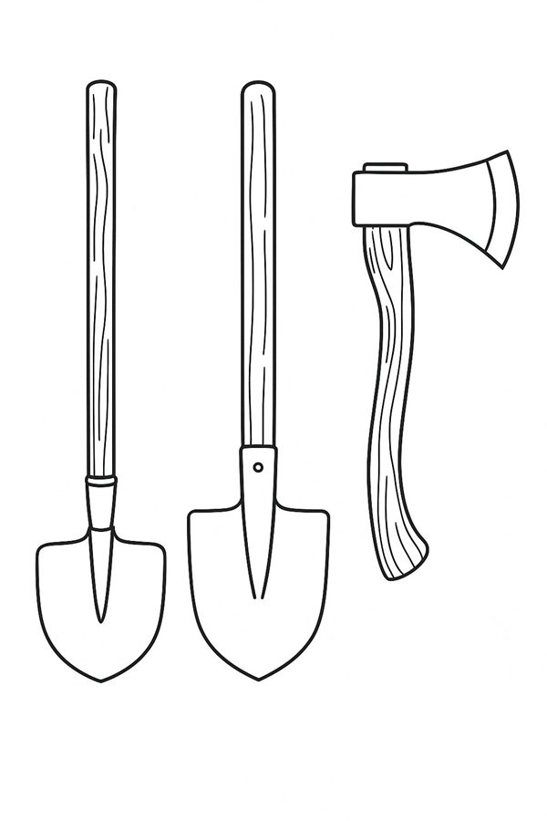 tranh tô màu dụng cụ nghề nông 4