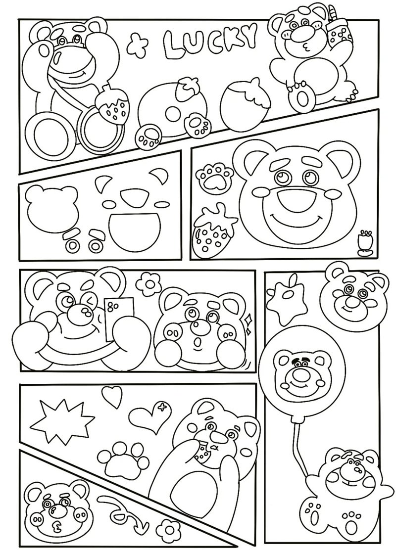 tranh tô màu gấu dâu 1