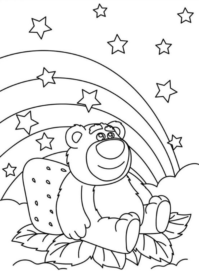 tranh tô màu gấu dâu 10