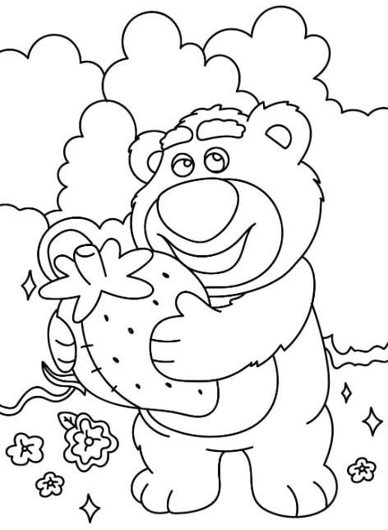 tranh tô màu gấu dâu 13