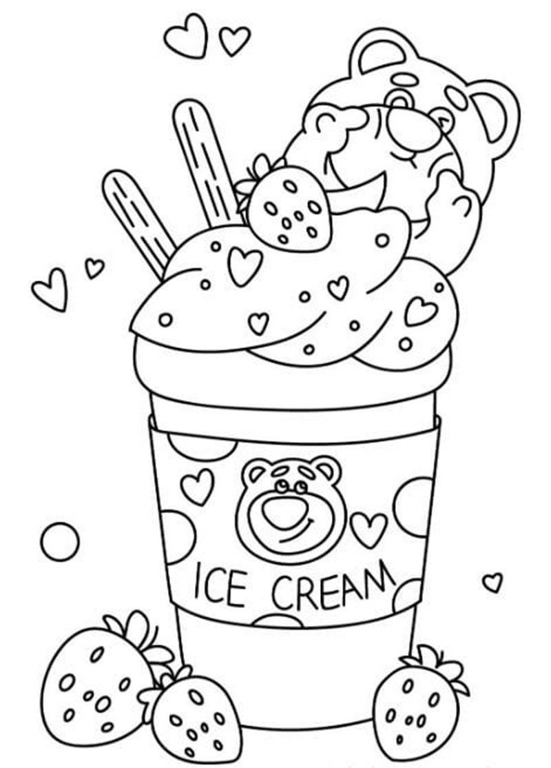 tranh tô màu gấu dâu 15