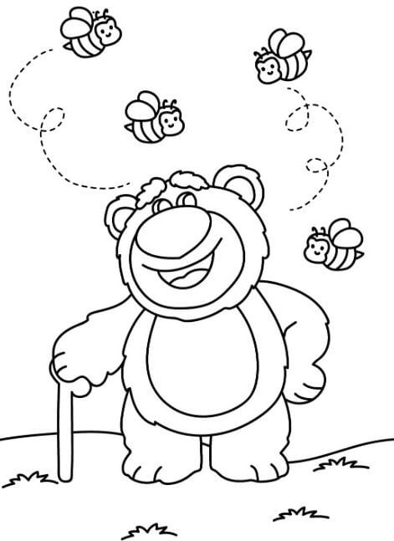 tranh tô màu gấu dâu 17