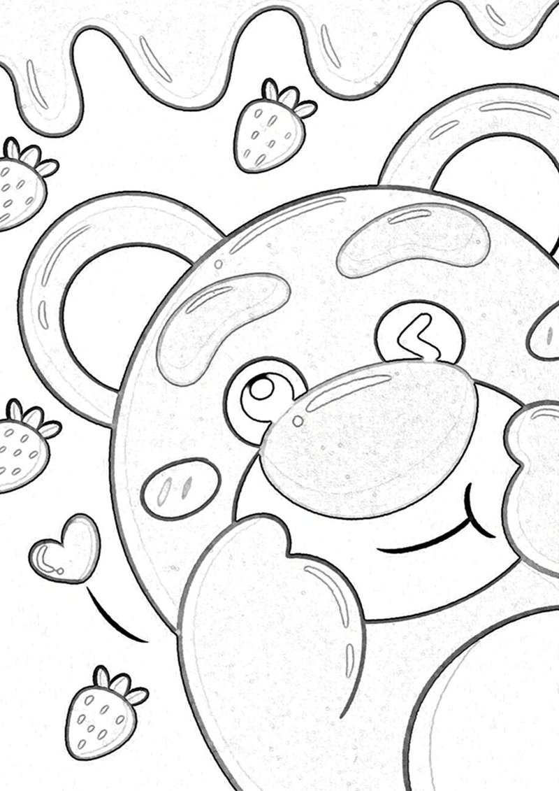 tranh tô màu gấu dâu 2