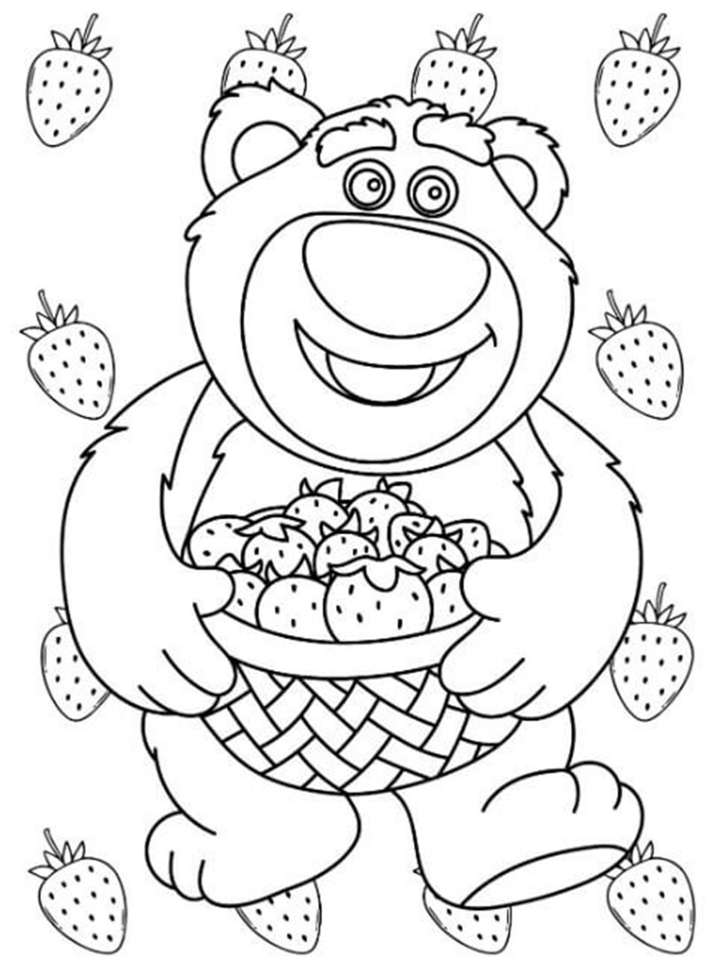 tranh tô màu gấu dâu 21