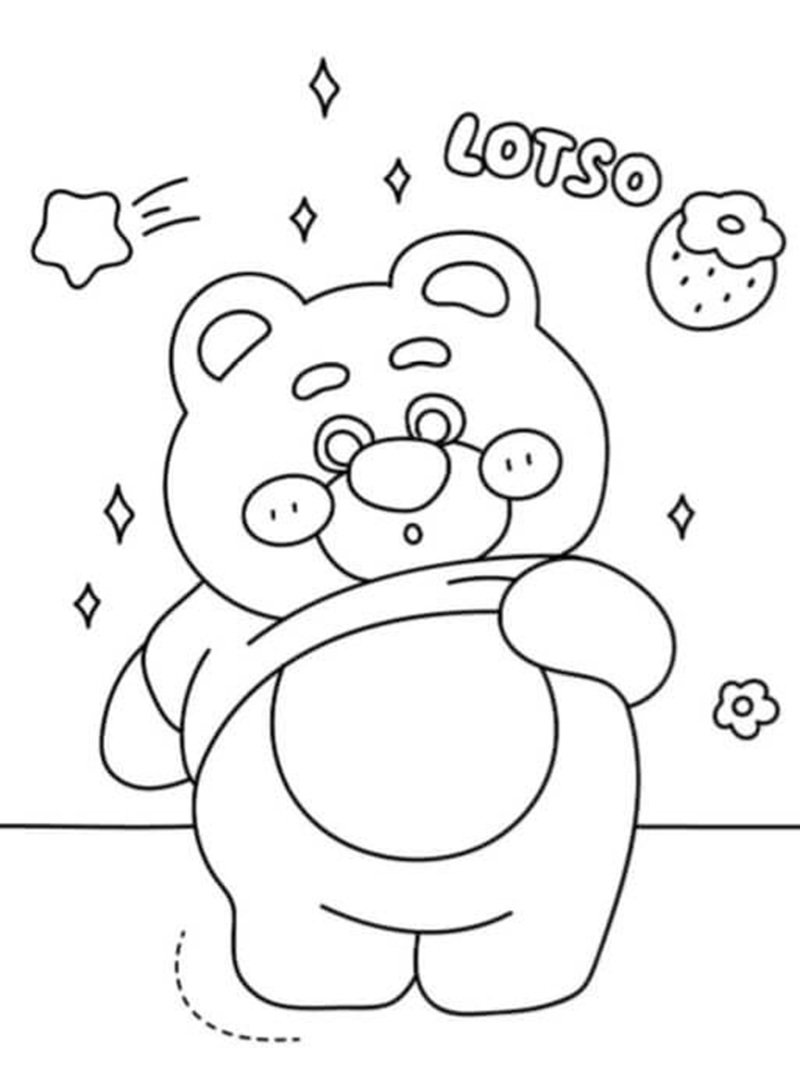 tranh tô màu gấu dâu 23