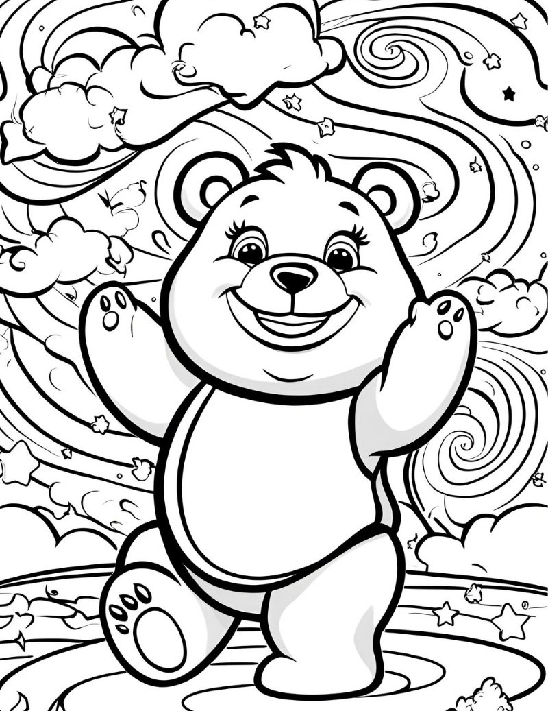 tranh tô màu gấu dâu 27