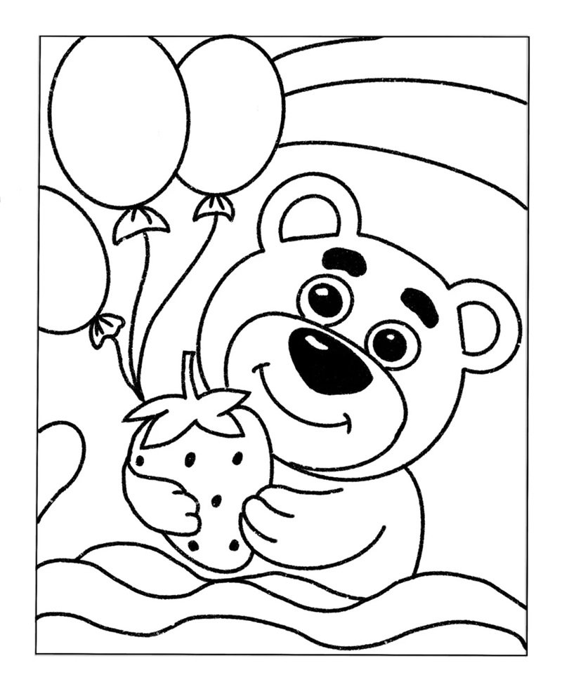 tranh tô màu gấu dâu 31