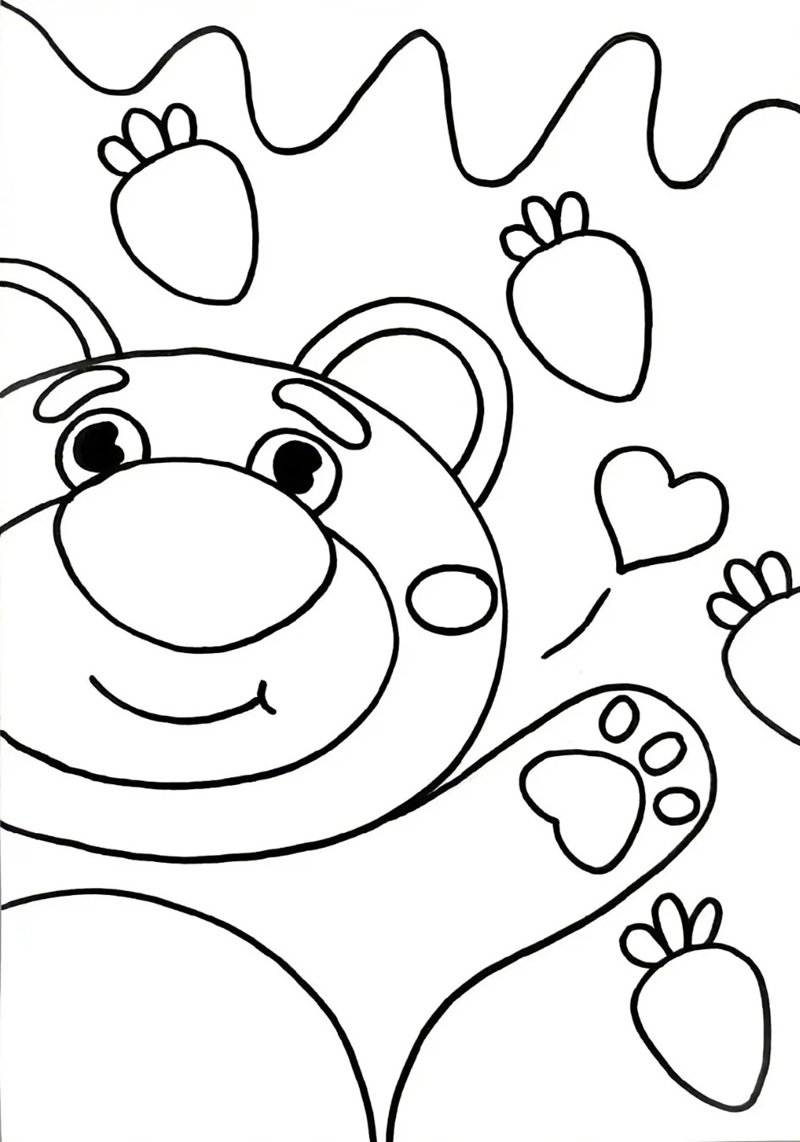 tranh tô màu gấu dâu 36