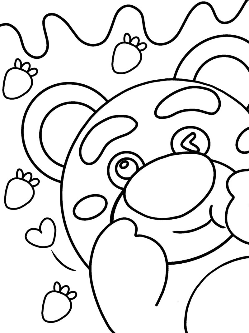 tranh tô màu gấu dâu 4