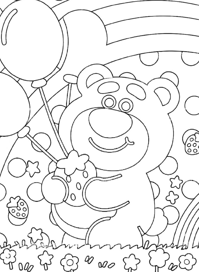 tranh tô màu gấu dâu 9