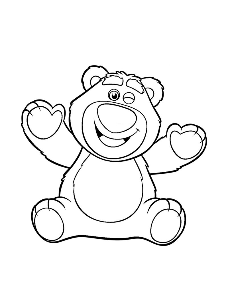 tranh tô màu gấu dâu cho bé