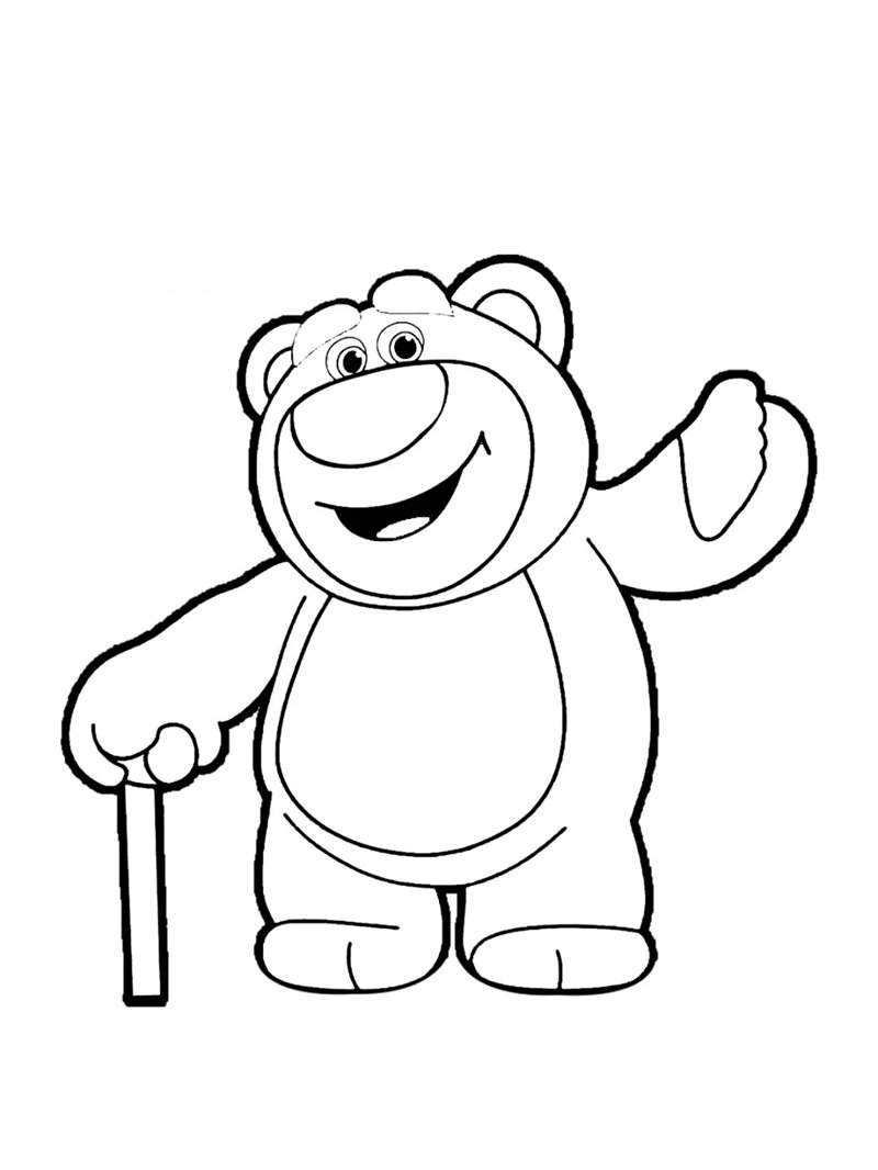 tranh tô màu gấu dâu cute