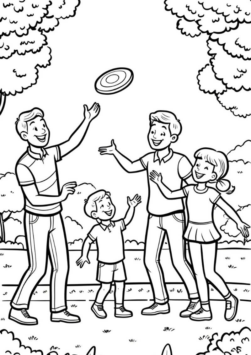tranh tô màu gia đình 4 người 22