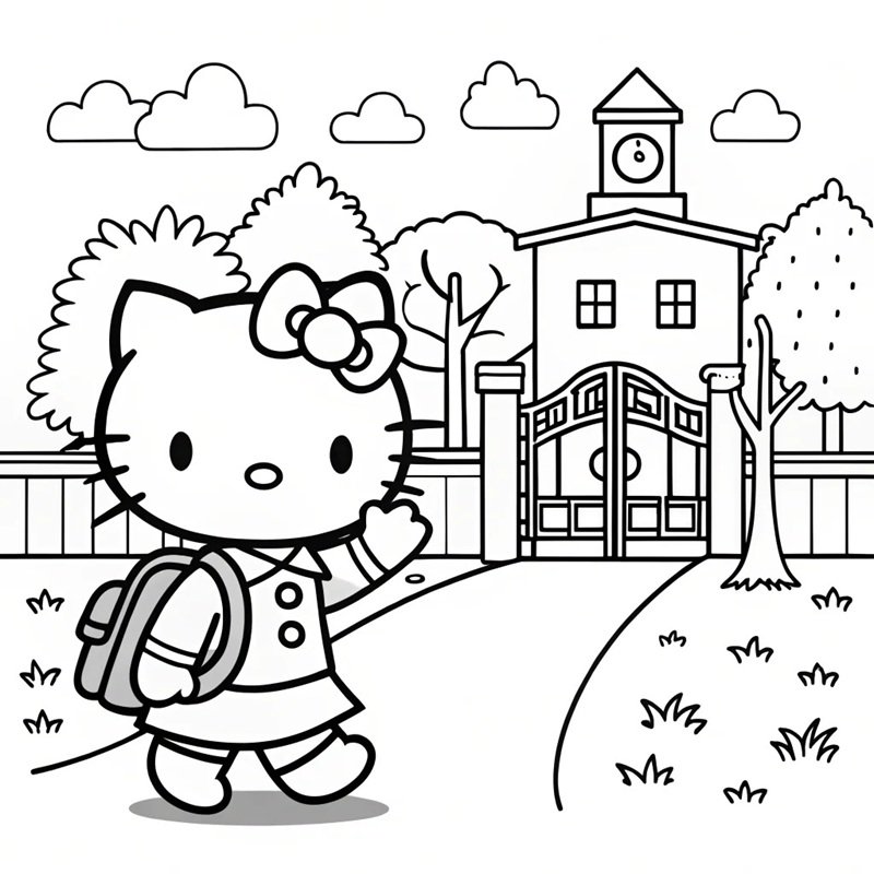 tranh tô màu hello kitty 14