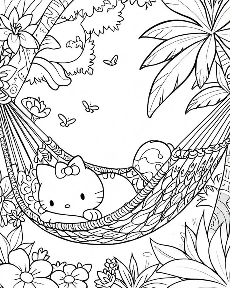 tranh tô màu hello kitty 16