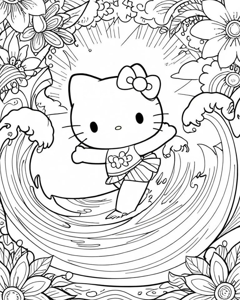 tranh tô màu hello kitty 17