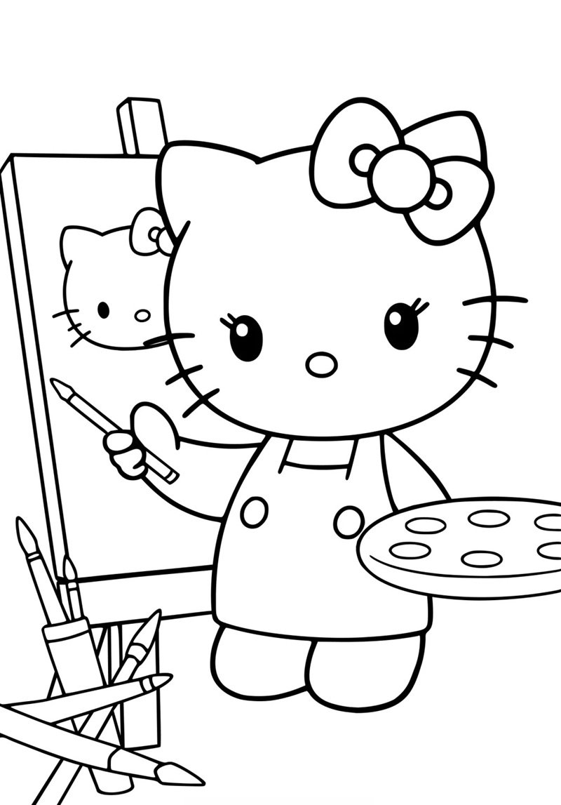 tranh tô màu hello kitty 21