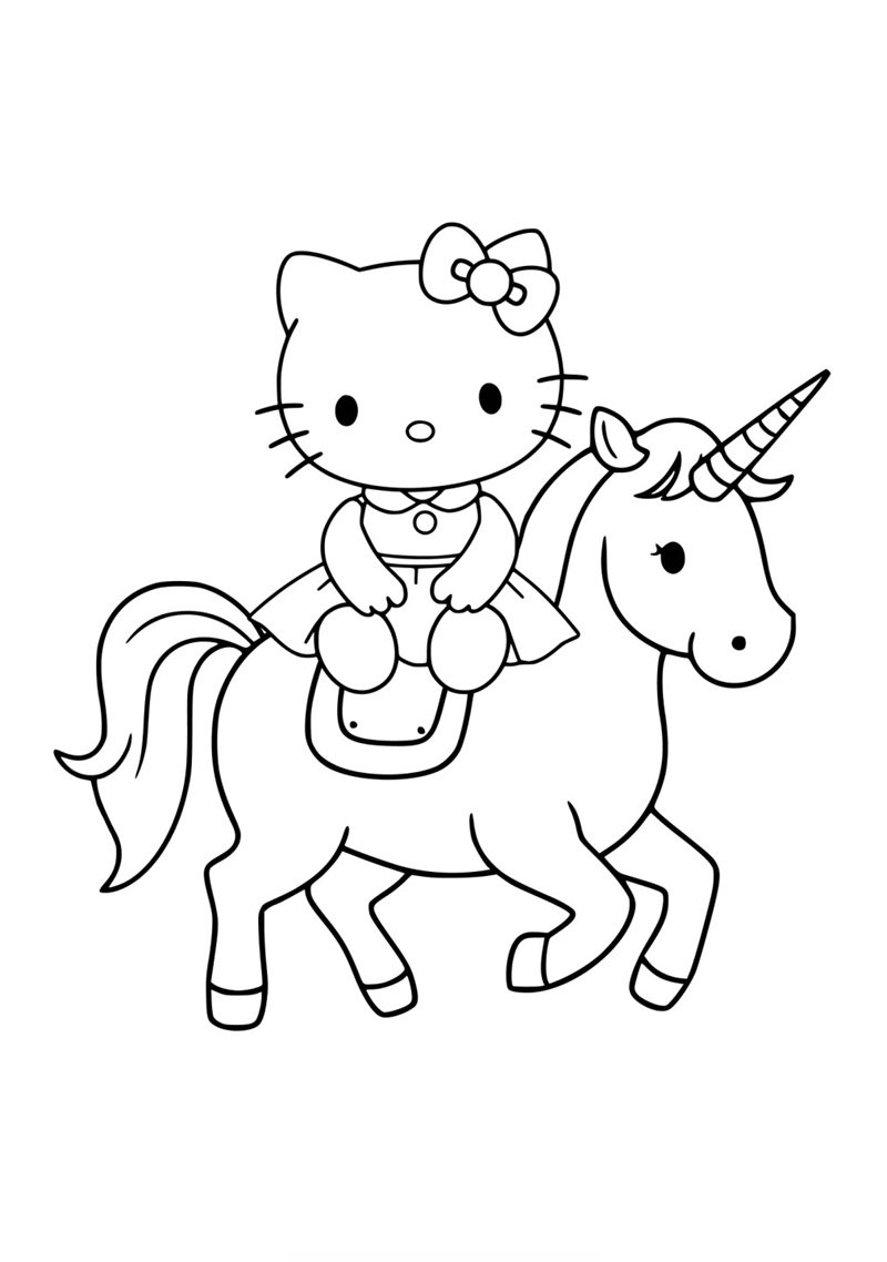 tranh tô màu hello kitty 23