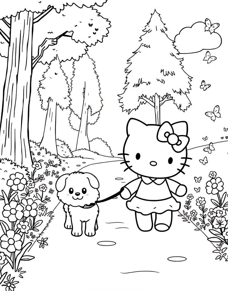 tranh tô màu hello kitty 29