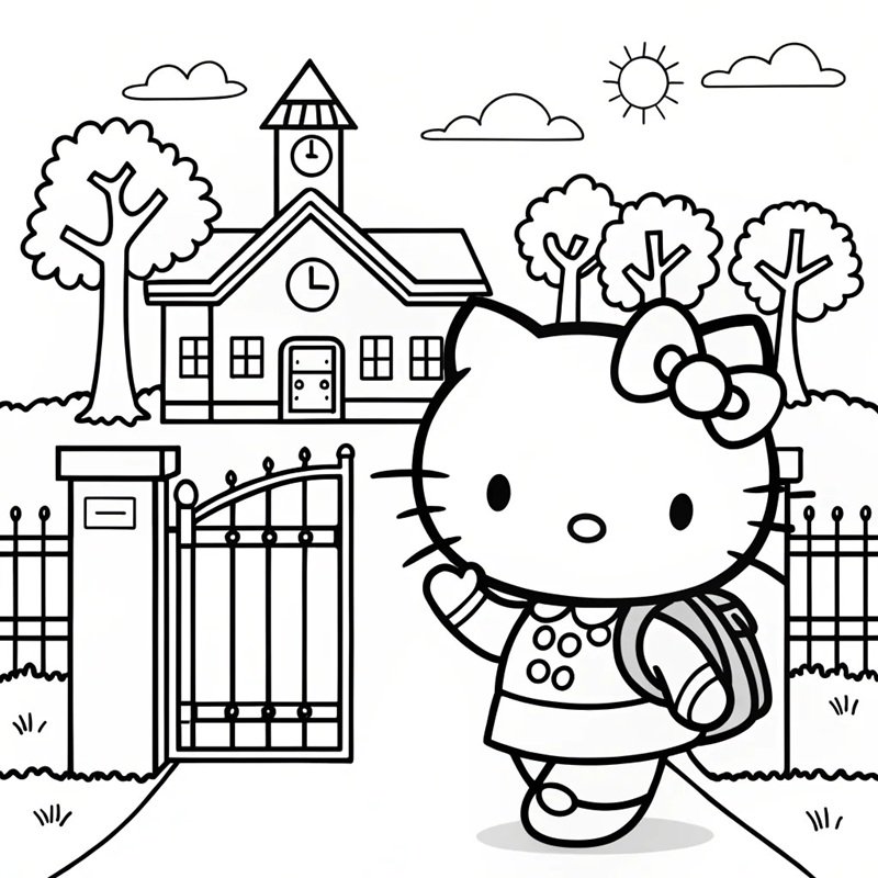 tranh tô màu hello kitty 3