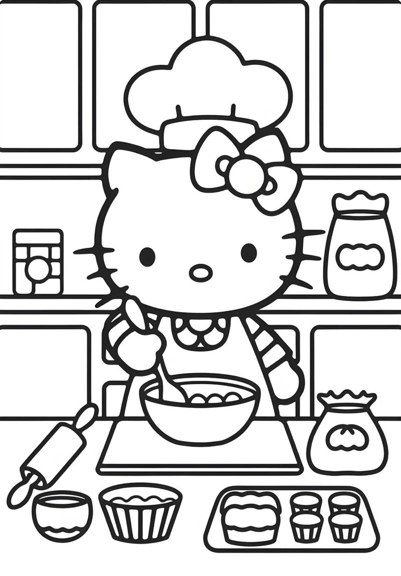 tranh tô màu hello kitty 32