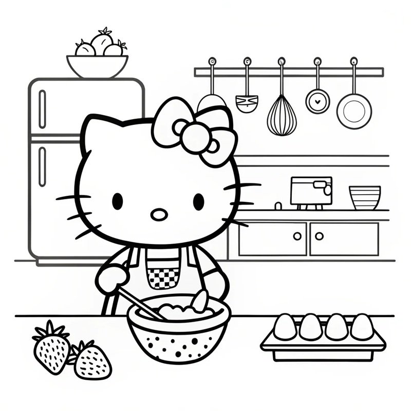 tranh tô màu hello kitty 34