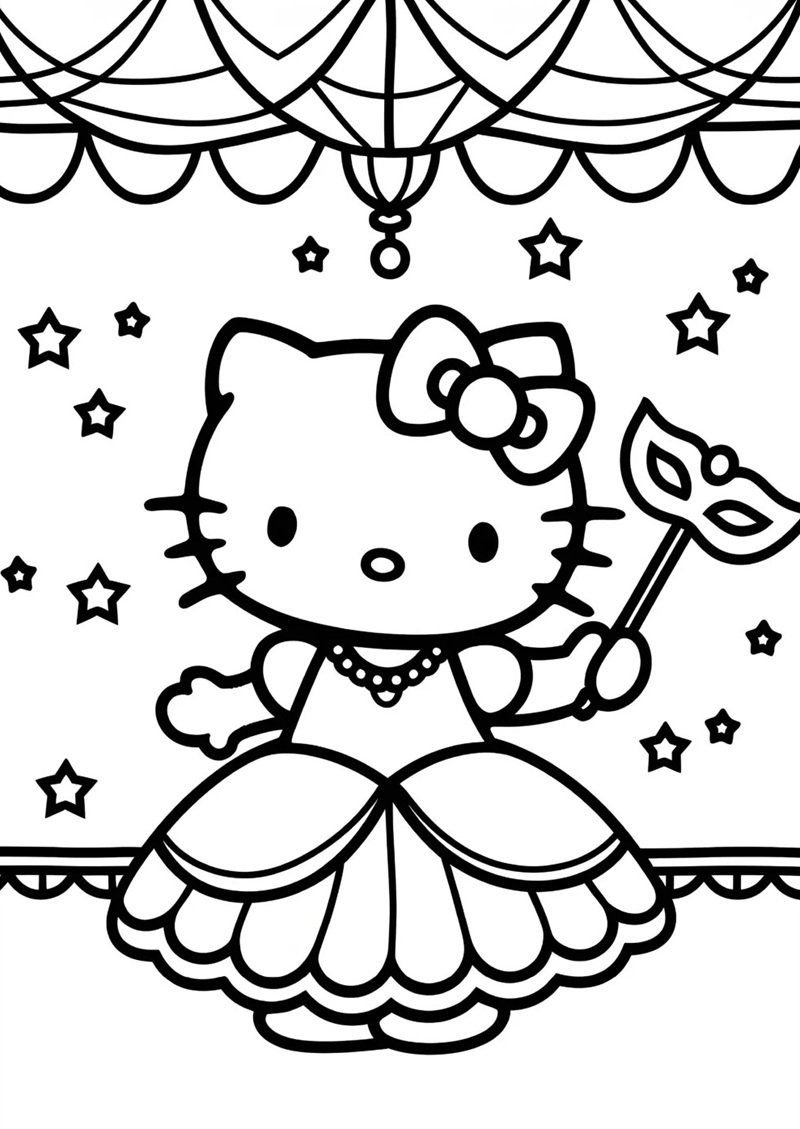 tranh tô màu hello kitty 36