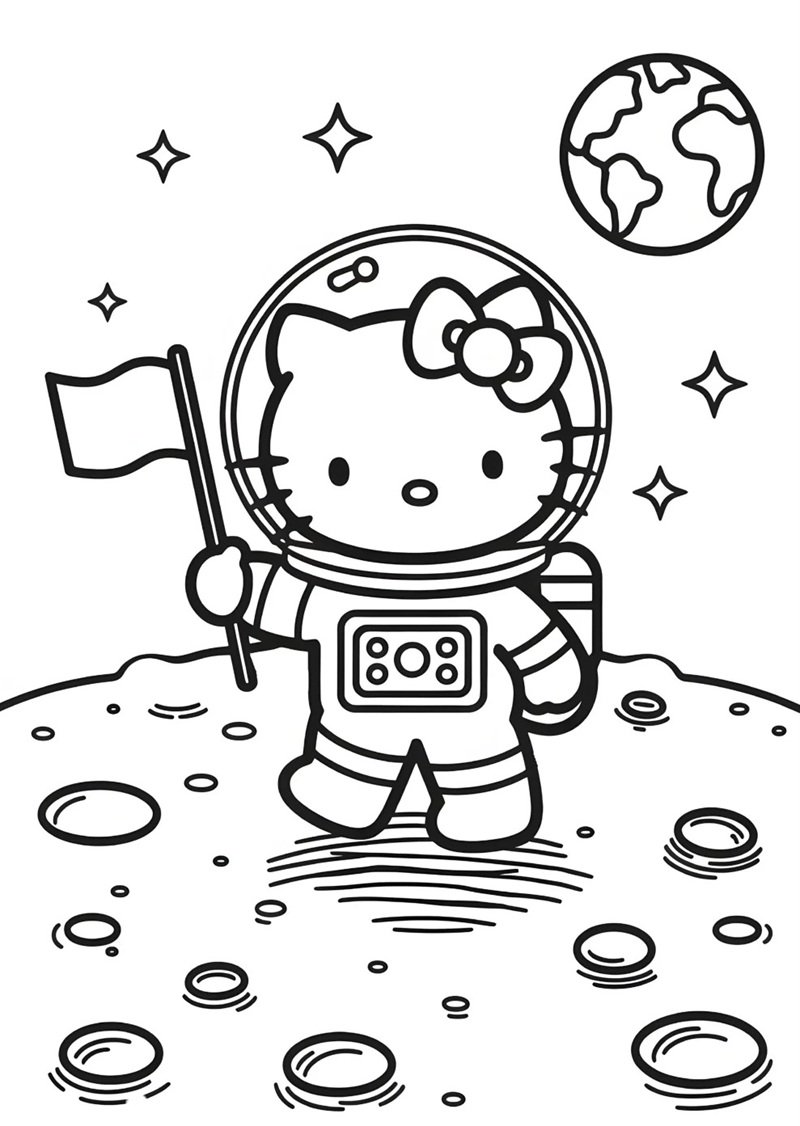 tranh tô màu hello kitty 5