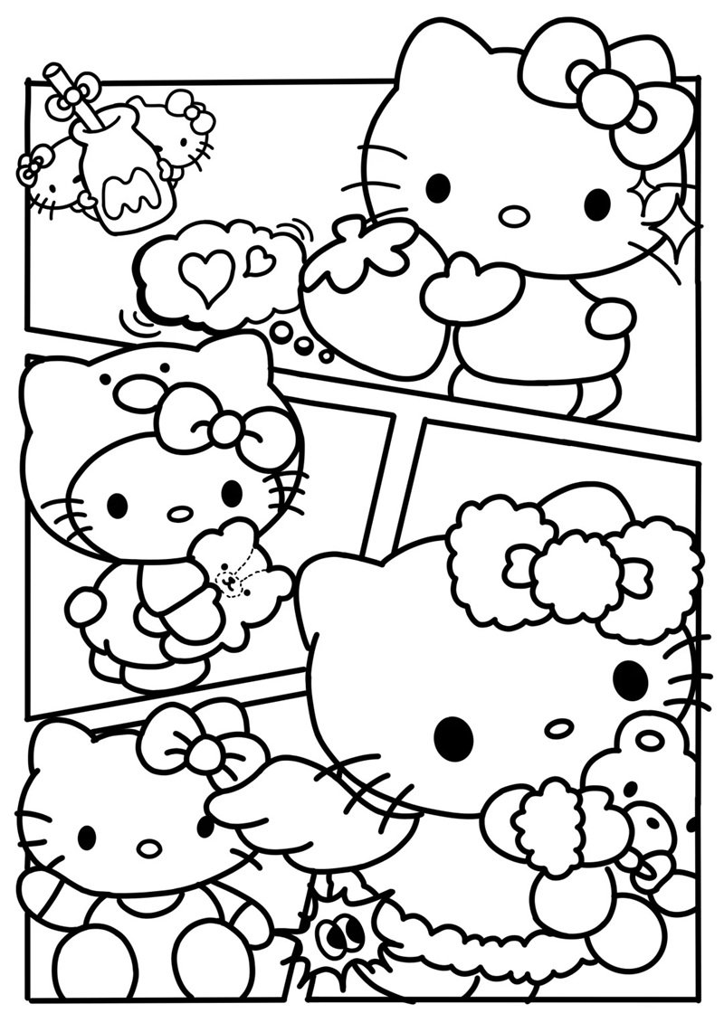 tranh tô màu hello kitty 8