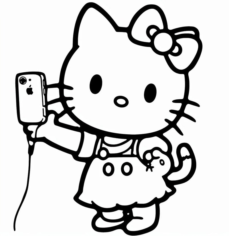 tranh tô màu hello kitty 9