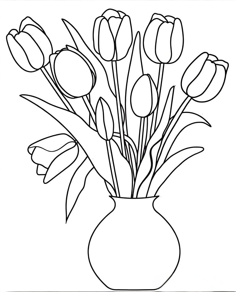 tranh tô màu hoa tulip 10