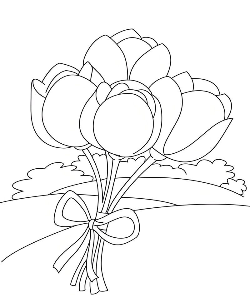 tranh tô màu hoa tulip 14