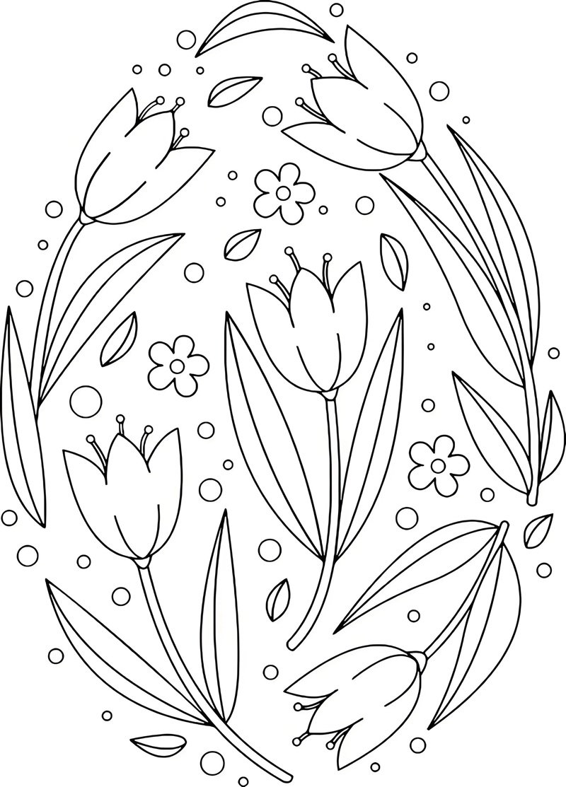 tranh tô màu hoa tulip 16