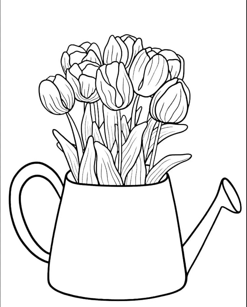 tranh tô màu hoa tulip 24