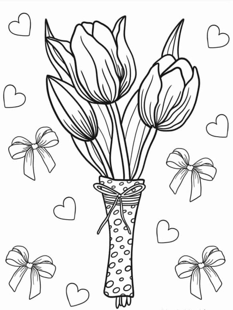 tranh tô màu hoa tulip 26