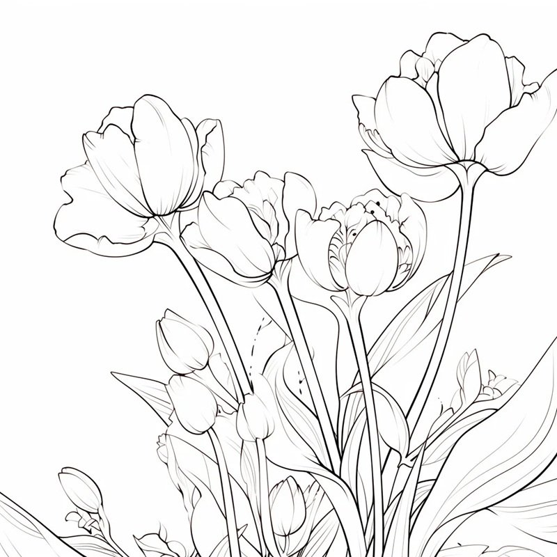 tranh tô màu hoa tulip 31