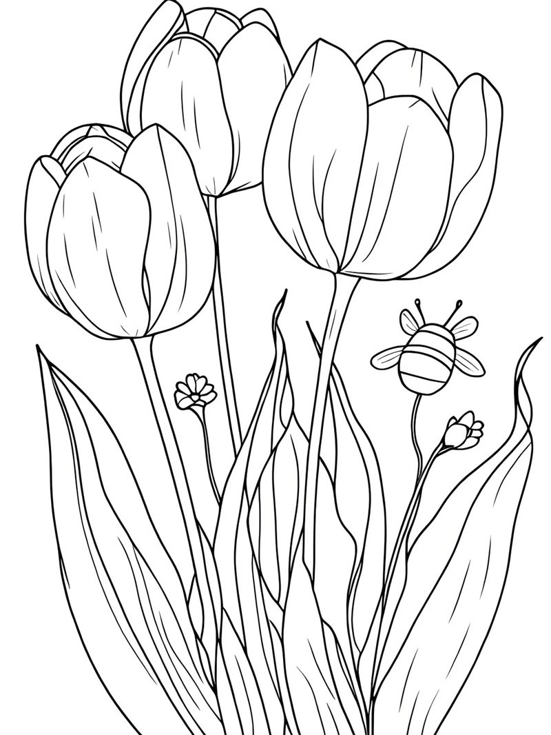 tranh tô màu hoa tulip 32