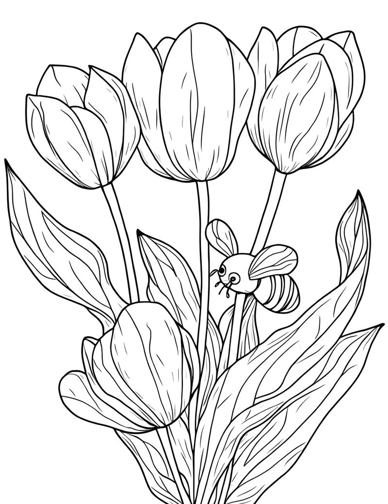 tranh tô màu hoa tulip 33