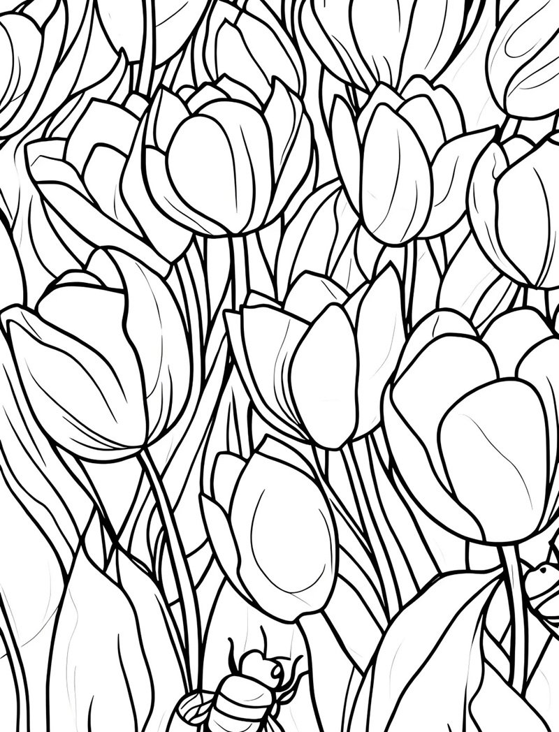 tranh tô màu hoa tulip 36