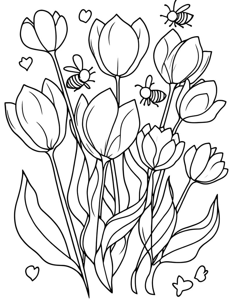 tranh tô màu hoa tulip 38