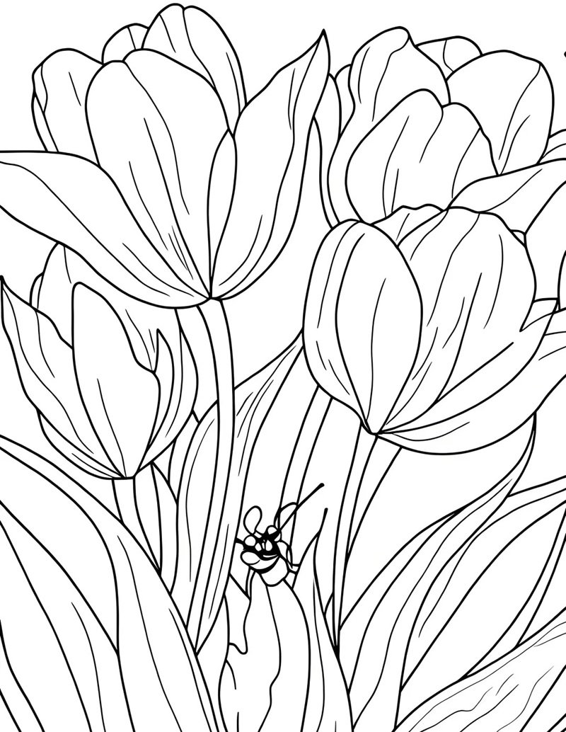 tranh tô màu hoa tulip 39