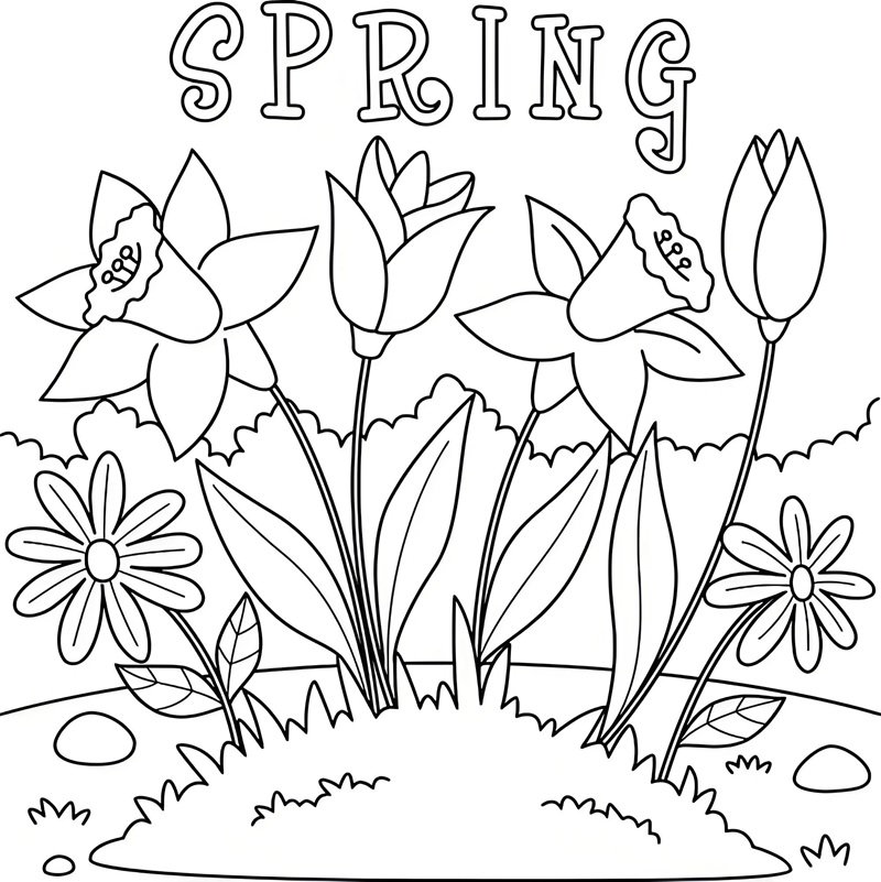 tranh tô màu hoa tulip 4