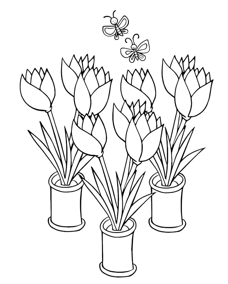 tranh tô màu hoa tulip 9