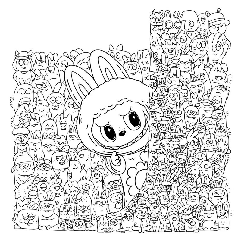 tranh tô màu labubu 1