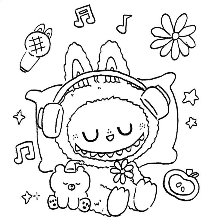 tranh tô màu labubu 10